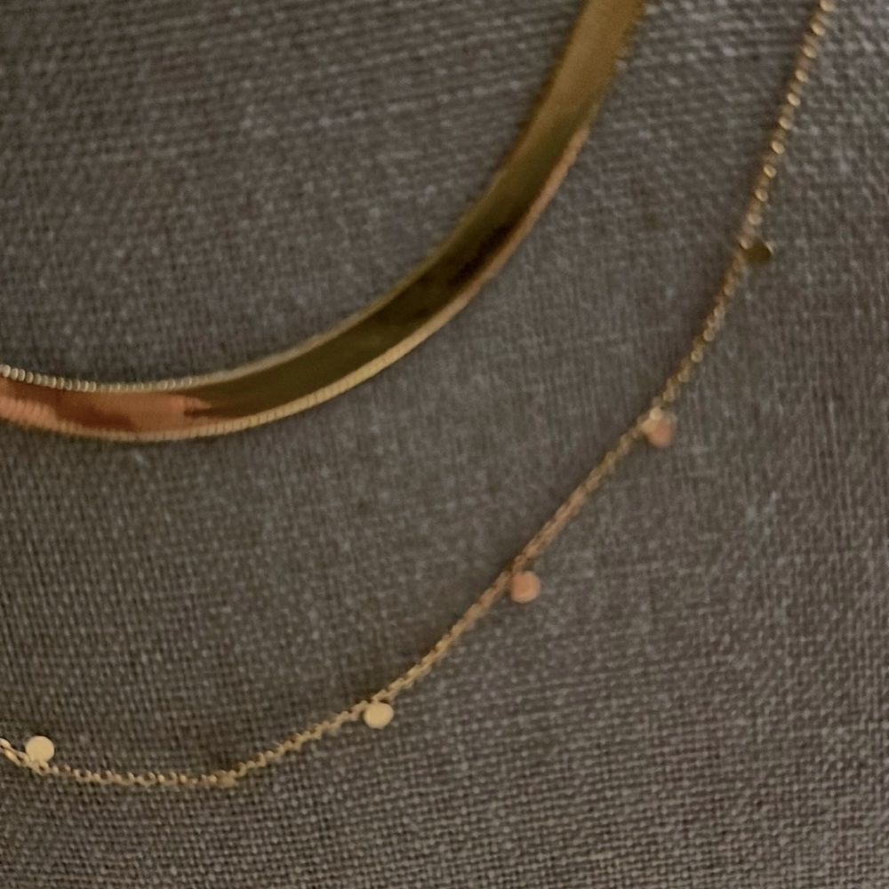 Double Layer Gold Chain With Second Chain W Littl… - image 2